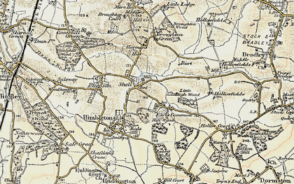 Old map of Earl's Common in 1899-1902