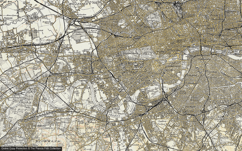 Old Map of Earl's Court, 1897-1909 in 1897-1909