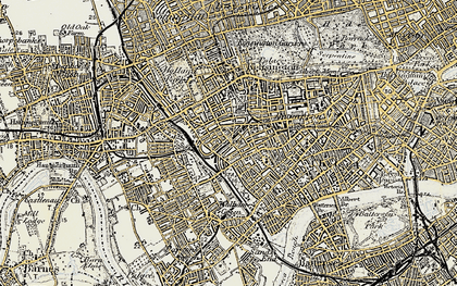 Old map of Earl's Court in 1897-1909