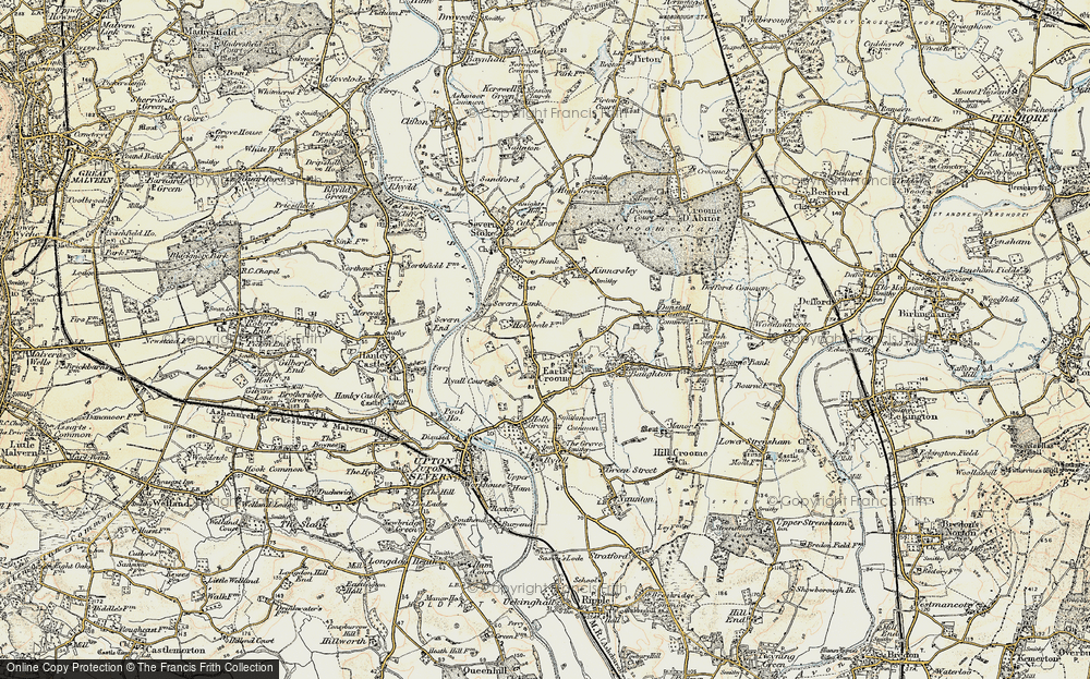 Old Map of Earl's Croome, 1899-1901 in 1899-1901