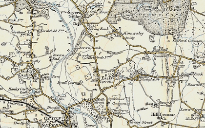 Old map of Earl's Croome in 1899-1901