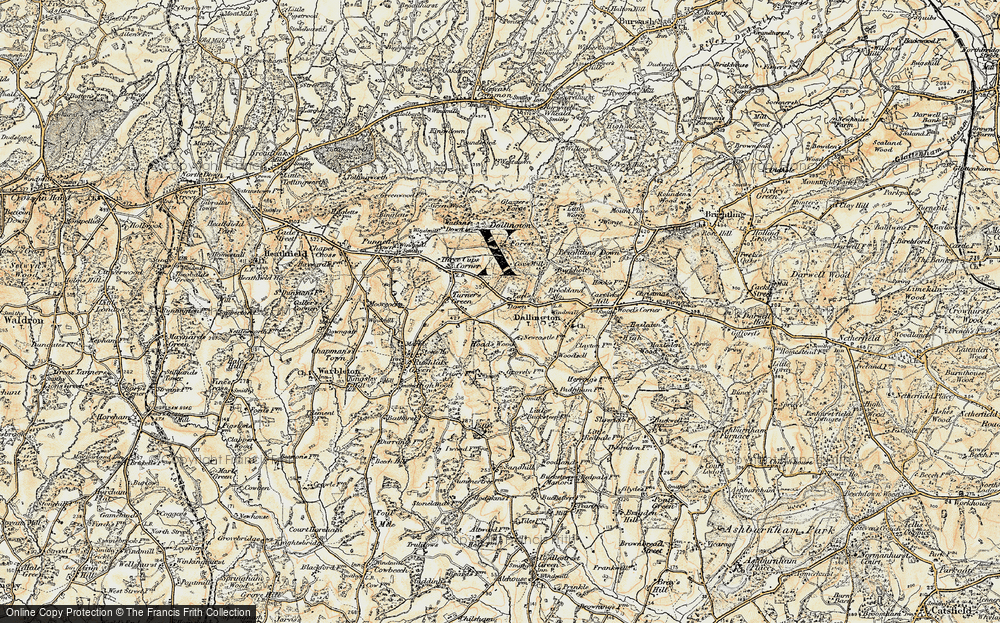 Old Map of Earl's Down, 1898 in 1898