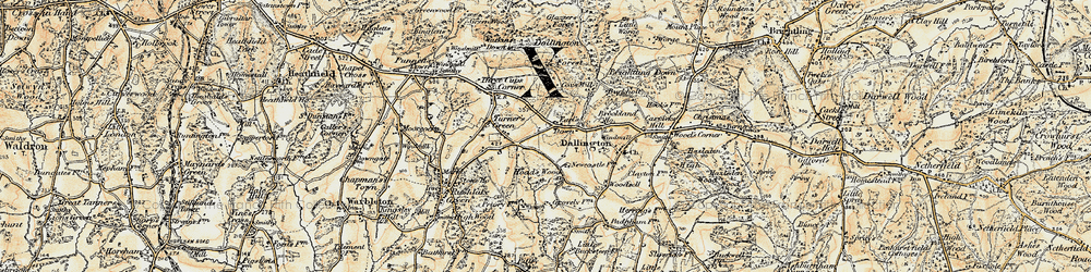Old map of Earl's Down in 1898