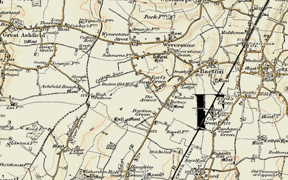 Old map of Earl's Green in 1901