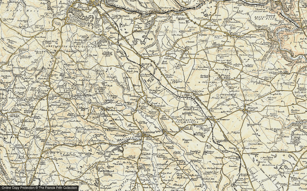 Old Map of Historic Map covering Brier Low in 1902-1903