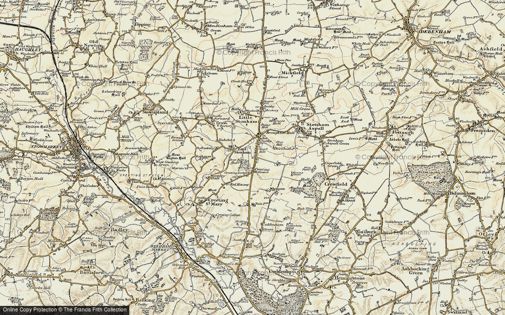 Old Map of Earl Stonham, 1898-1901 in 1898-1901