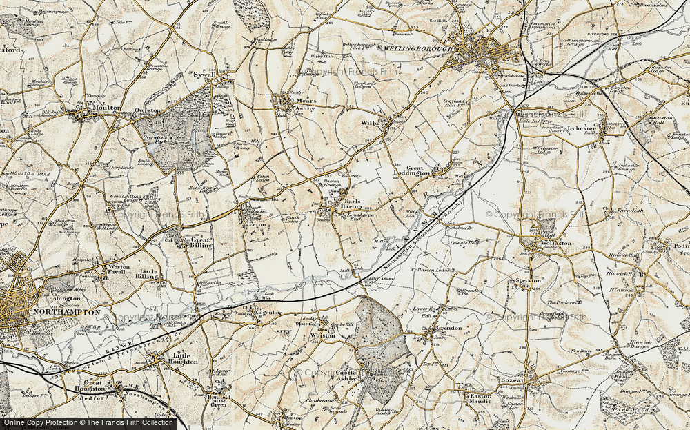 Old Map of Earls Barton, 1898-1901 in 1898-1901