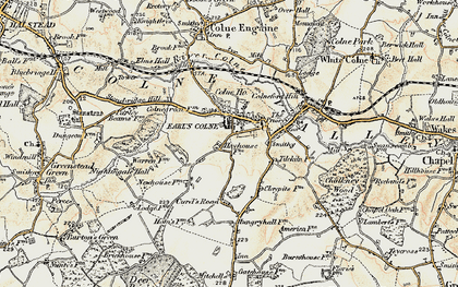 Old map of Earls Colne in 1898-1899