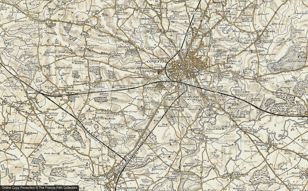 Old Map of Earlsdon, 1901-1902 in 1901-1902