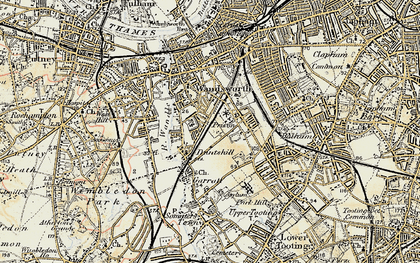 Old map of Earlsfield in 1897-1909