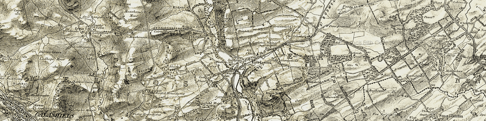 Old map of Earlston in 1901-1904