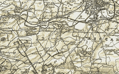 Old map of Earlston in 1905-1906