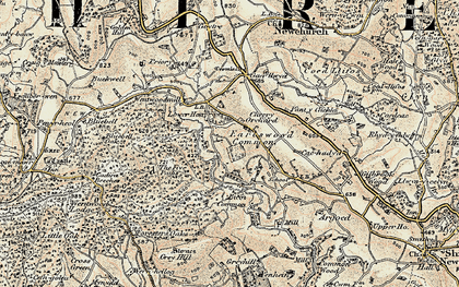 Old map of Bica Common in 1899-1900