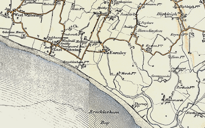Old map of Earnley in 1897-1899