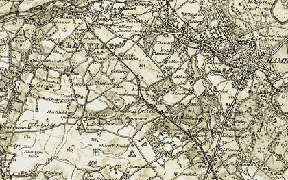 Old map of Earnock in 1904-1905