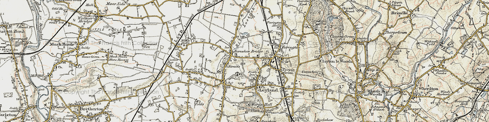 Old map of Earnshaw Bridge in 1903
