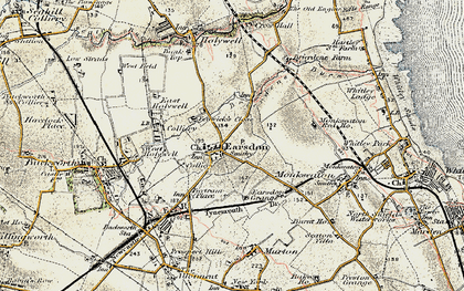 Old map of Earsdon in 1901-1903