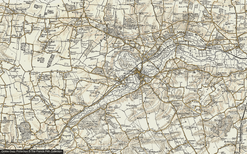 Old Map of Earsham, 1901-1902 in 1901-1902