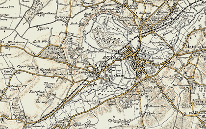 Old map of Earsham in 1901-1902