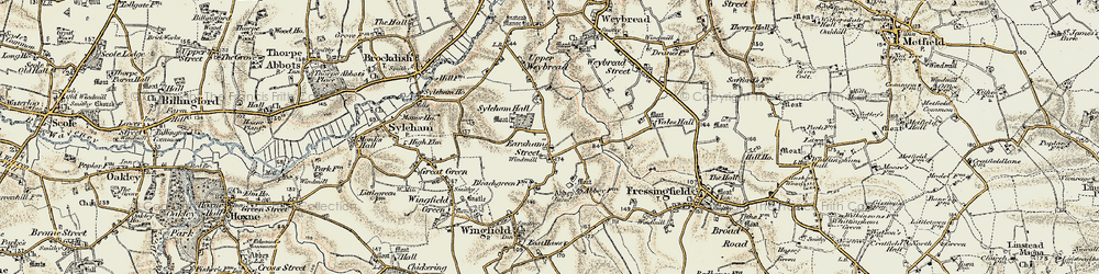 Old map of Earsham Street in 1901-1902
