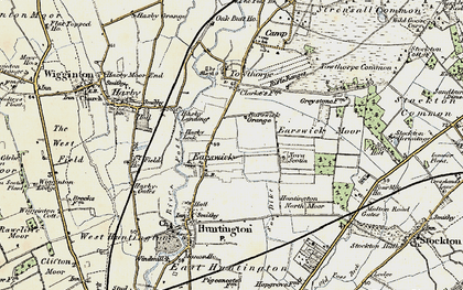 Old map of Earswick in 1903-1904