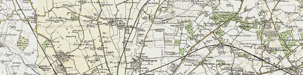 Old map of Earswick in 1903-1904