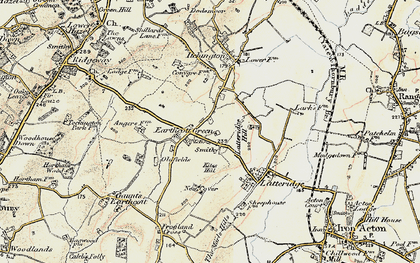 Old map of Earthcott Green in 1899