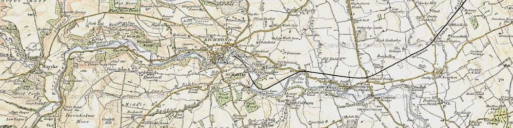 Old map of Easby in 1903-1904