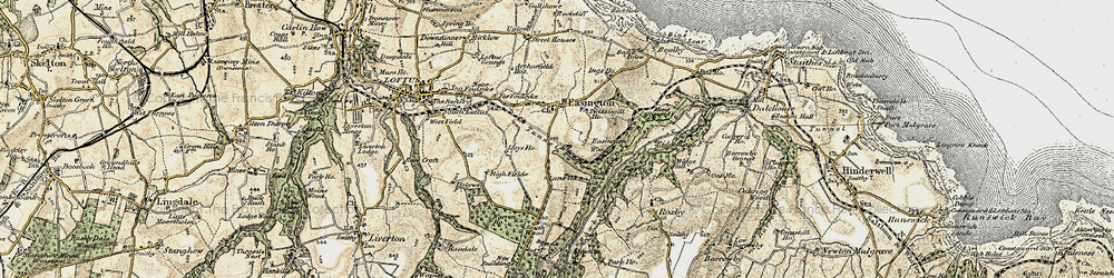Old map of Easington in 1903-1904