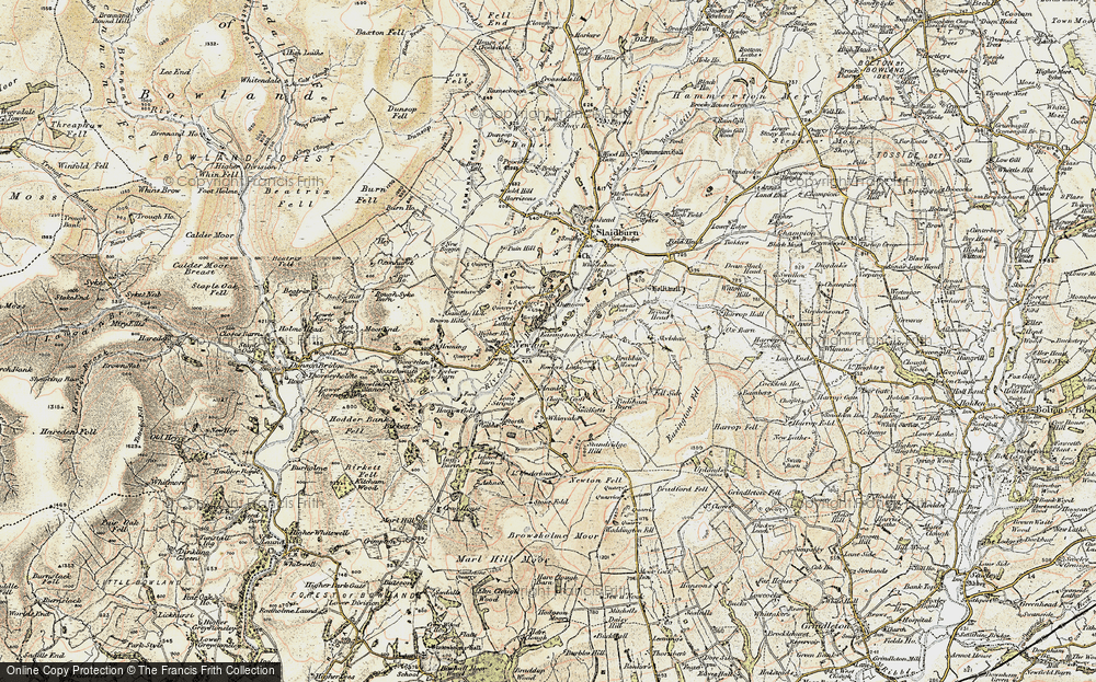 Old Map of Historic Map covering Brabbin Wood in 1903-1904