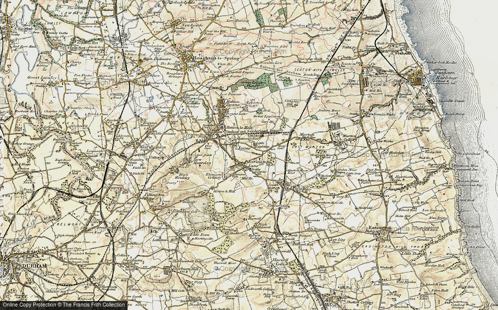Old Map of Easington Lane, 1901-1904 in 1901-1904