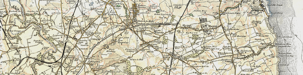 Old map of Easington Lane in 1901-1904