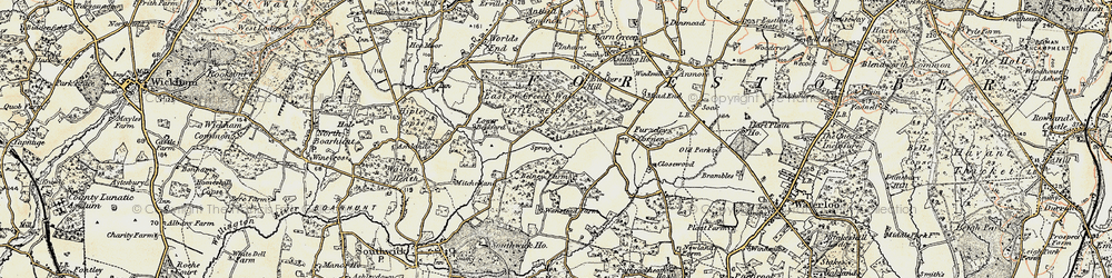 Old map of East in 1897-1899