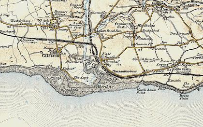 Old map of East Aberthaw in 1899-1900