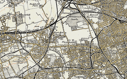 Old map of East Acton in 1897-1909