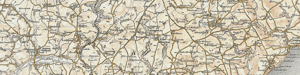 Old map of East Allington in 1899