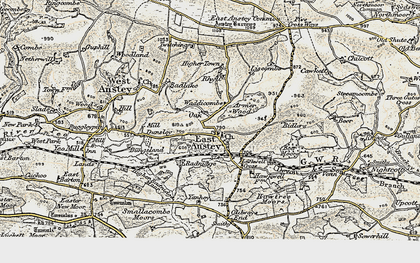 Old map of East Anstey in 1900