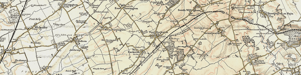 Old map of East Barkwith in 1902-1903