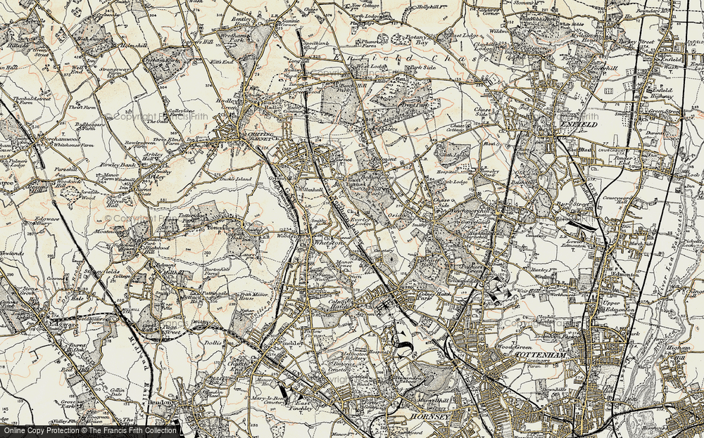 Old Map of East Barnet, 1897-1898 in 1897-1898
