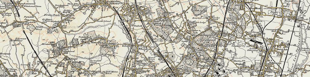 Old map of East Barnet in 1897-1898