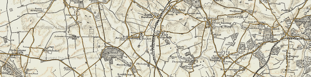 Old map of East Barsham in 1901-1902