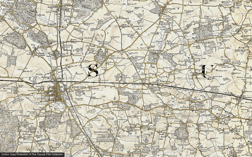 Old Map of Historic Map covering Barton Shrub in 1899-1901