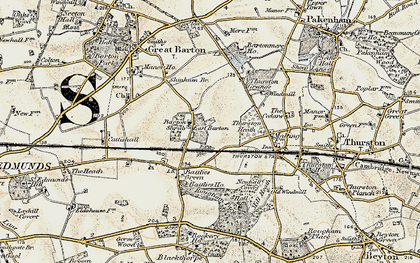 Old map of East Barton in 1899-1901