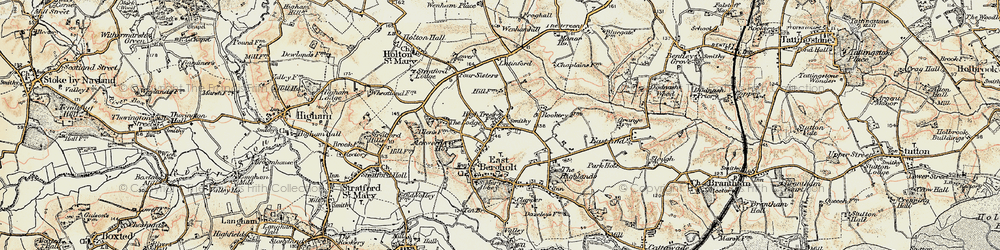 Old map of Ackworth Ho in 1898-1901