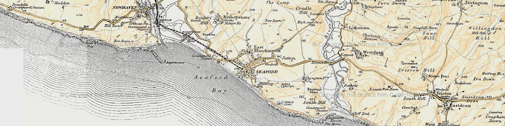 Old map of Bishopstone Sta in 1898