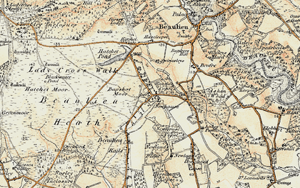 Old map of East Boldre in 1897-1909