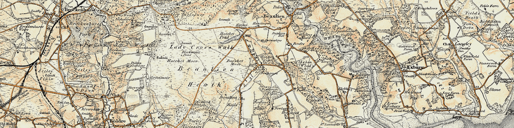 Old map of East Boldre in 1897-1909