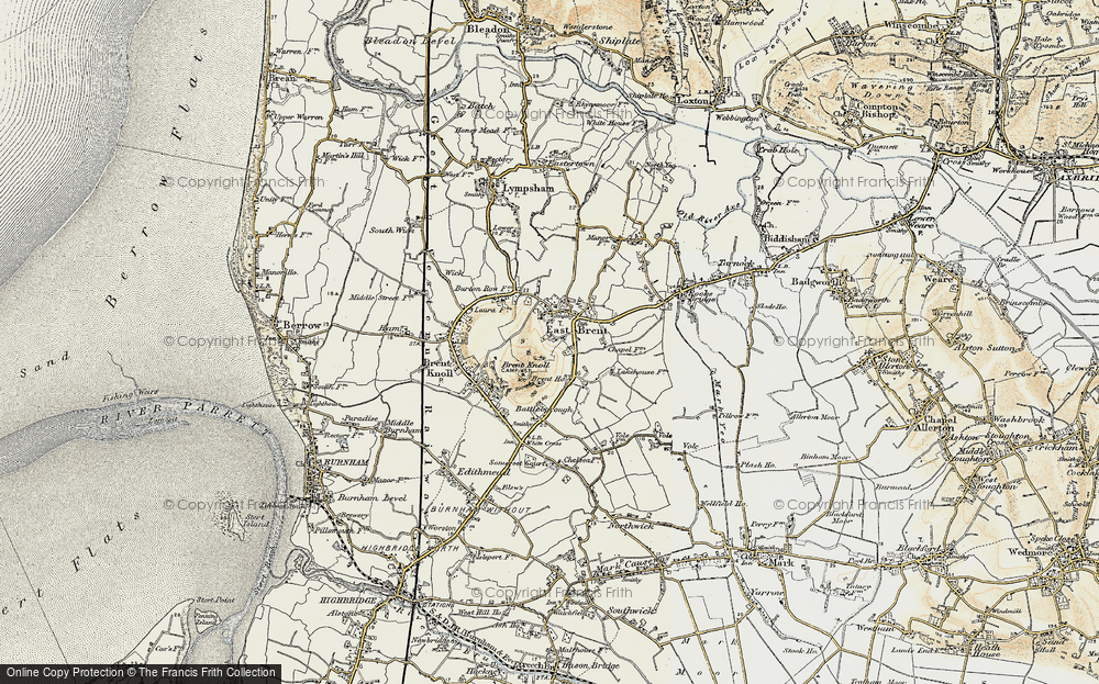 Old Map of East Brent, 1899-1900 in 1899-1900