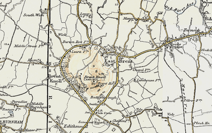 Old map of East Brent in 1899-1900