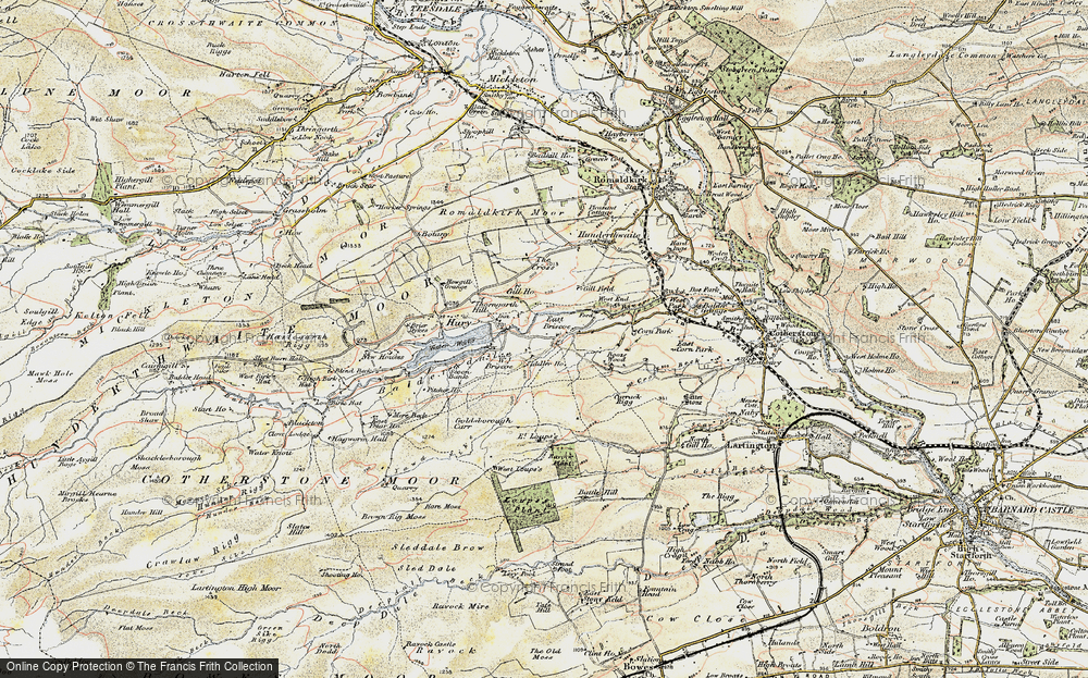 Old Map of Historic Map covering Yawd Sike in 1903-1904